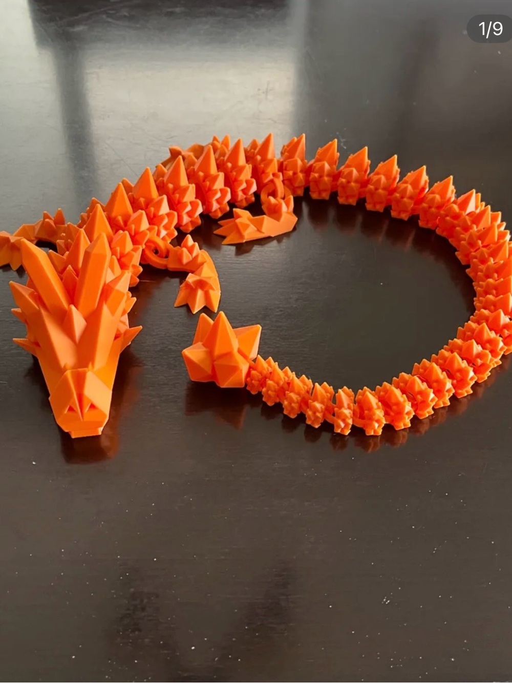 Orange Dragon 3d printed- Playful Spike Dragon